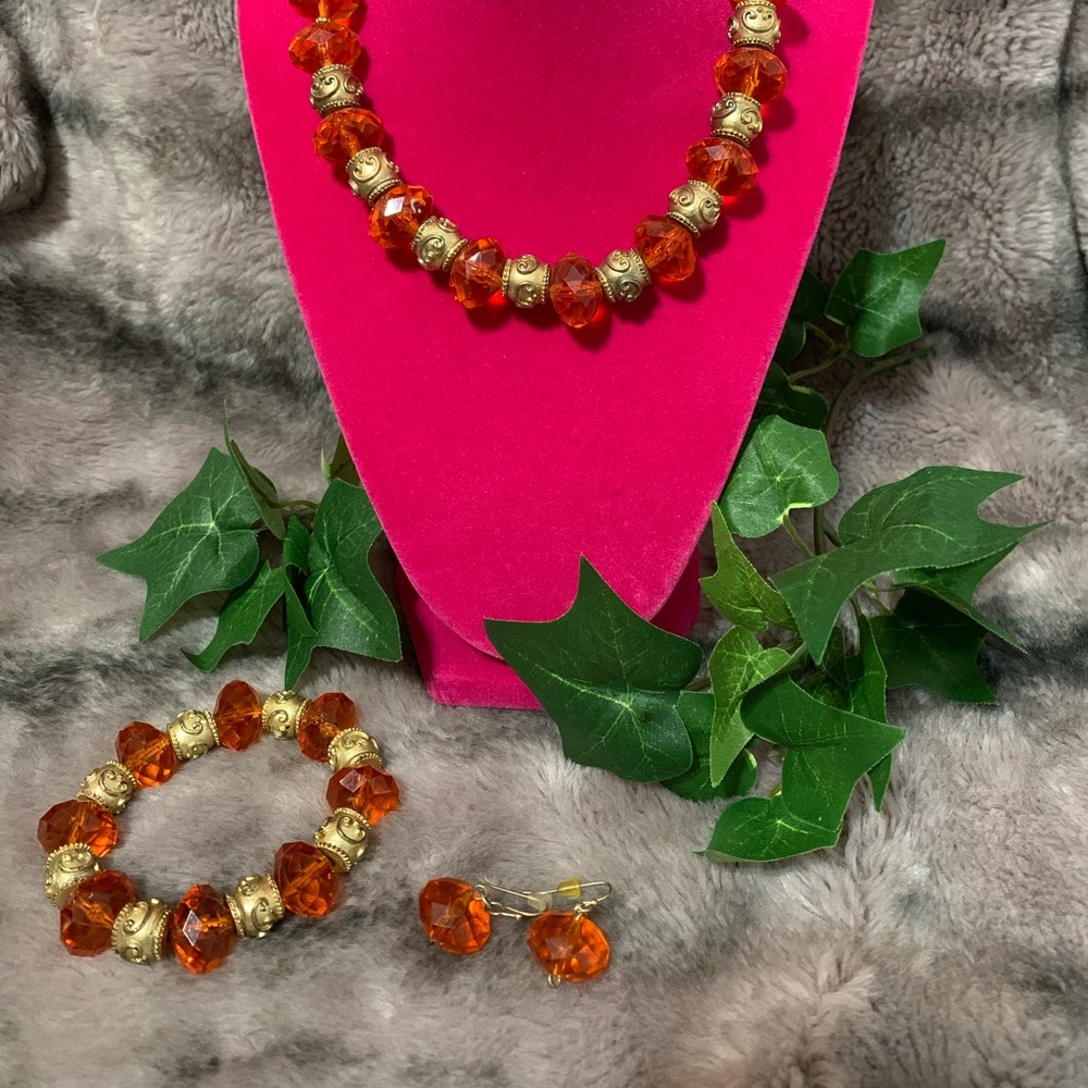 3 Pc. Set Facet Cut Jewelry Set